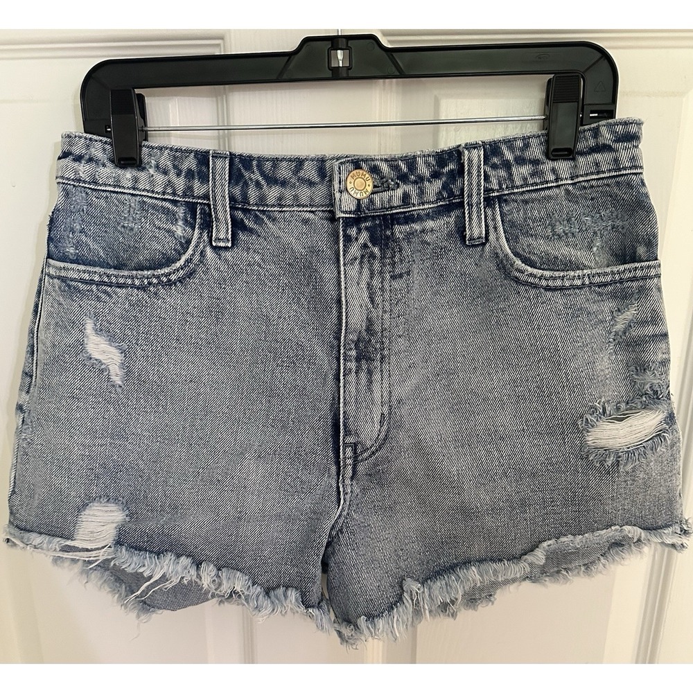 Show Me Your MuMu Arizona‎ High Waisted Cut Off Denim Shorts Blue 28
